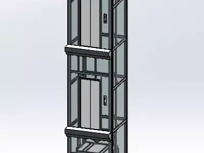 Elevator center opening doors - Elevator Full CAD Design 3D model