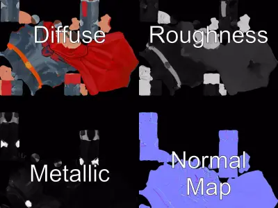 Superhero Character Model Pack with Cape and Mask Low-poly 3D model