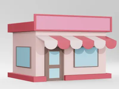Cute Cartoon Store 3D Model 3D model