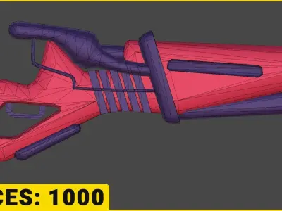 Toon SciFi Guns Bundle - 47 Low Poly Guns Low-poly 3D model