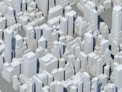 New York city lowpoly blocks kit 3D model