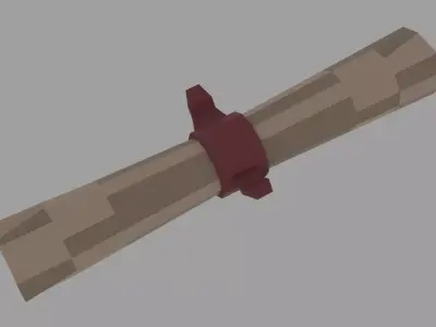 Low Poly Stylized Scroll Game Ready Low-poly 3D model