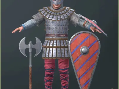 Adam Warrior Light Low-poly 3D model