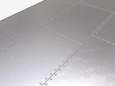 Metal Desk with Drawer 01 3D model