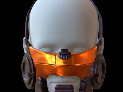 Gas mask helmet 3d model scifi Low-poly  Low-poly 3D model 316