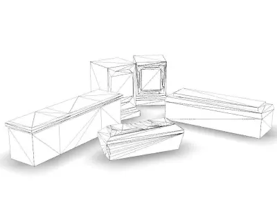 Medieval Tombstones Low-poly Low-poly 3D model