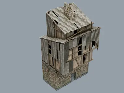 Abandoned Building Low-poly 3D model