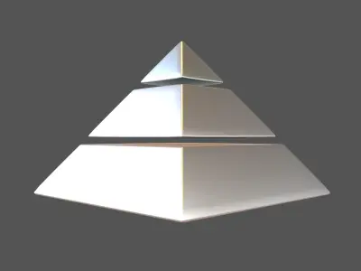 Layer Pyramid v1 004 Low-poly 3D model