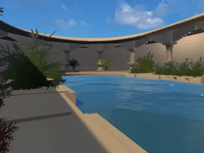 Ancient Indian Swimming Pool Free low-poly 3D model