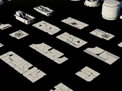 Scifi Kitbashing 3D model