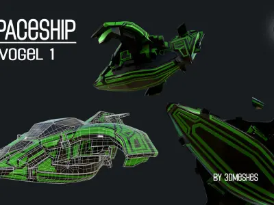 Spaceship - Vogel 1 - PBR lowpoly Low-poly 3D model
