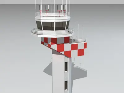 Airport control tower2 3D model