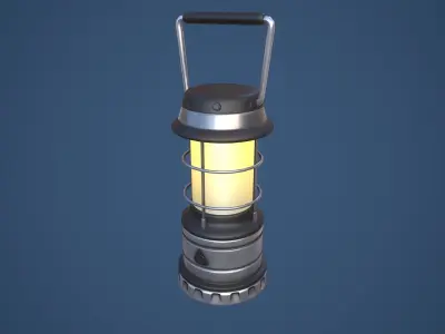 Stylized Camping LED Lantern Low-poly 3D model