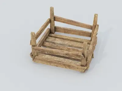 Wooden Crates Low-poly 3D model order