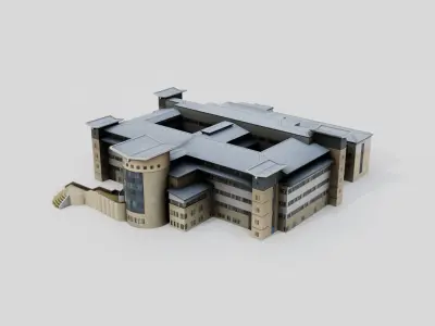 Royal Aberdeen Children Medical Hospital Low-poly 3D model