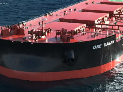  Ore Carrier Ship Loaded 