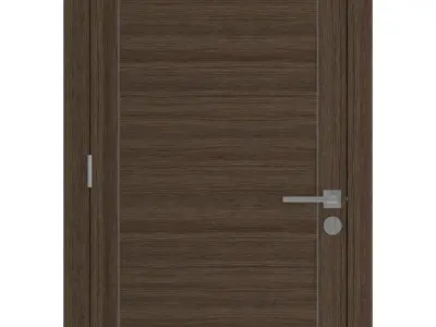 Door-045 interior door wood with glass panel 3D model
