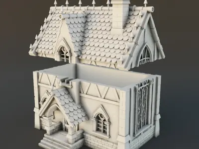 Medieval house 3D print model