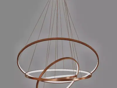 Full Orbit 39 12 Wide Satin Bronze 4 Light LED Pendant 3D model