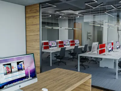 Office workspace design boss room 3D model