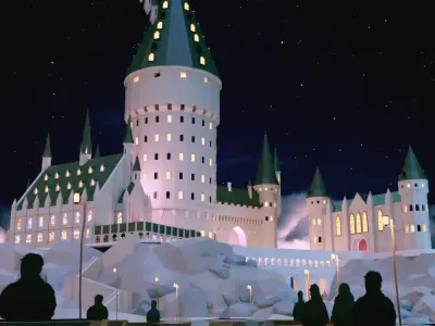 Hogwarts Castle from Harry Potter Low-poly 3D model
