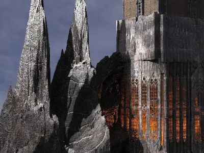 Arch Lizard Cathedral Cliff range Kit bash 5 3D model