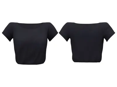 Black Top Gray Pants Elegant Casual Outfit Low-poly 3D model