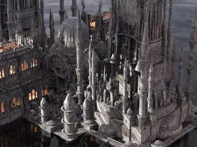 Mansion Fantasy design with Domes 3D model
