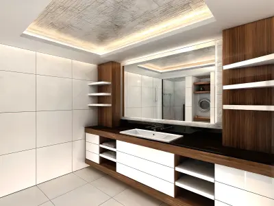  Modern Bathroom Design Low-poly 3D model