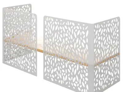 Street bench Jungle art CKM 051-1 3D model