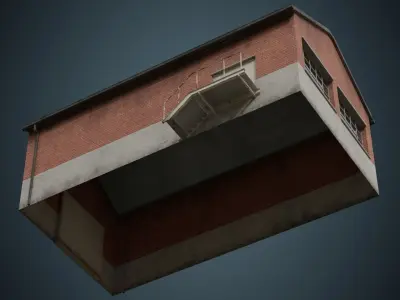 Building 2B Low-poly 3D model