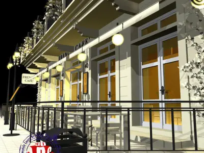 Cafe Restaurant facade 3D model