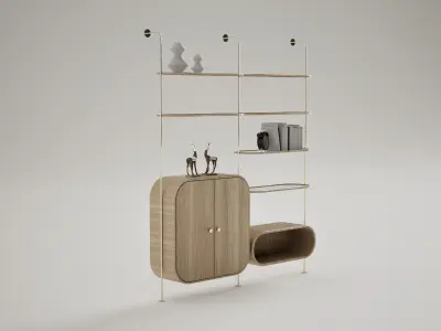 Side Cabinet and Racks 3D Models 3D model