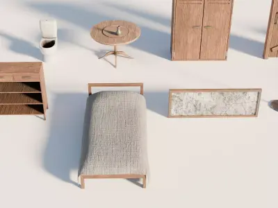 Props pack - mid-poly low-poly game-ready models Low-poly 3D model