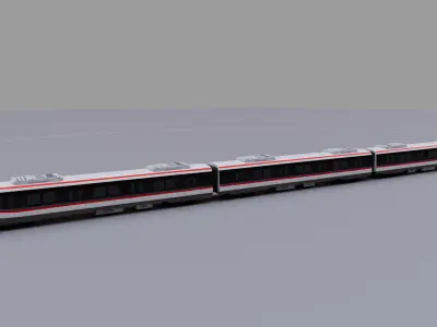 High-speed Railway Low-poly 3D model