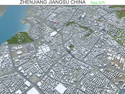 Zhenjiang Jiangsu China 65km Low-poly 3D model