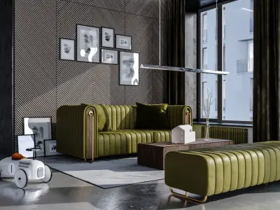 Modern interior scene 03 - living room 3D model