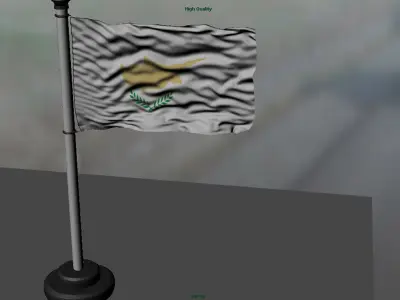Cyprus flag 3D model