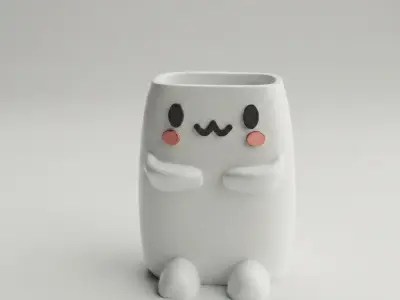 Kawaii Character Pen Holder Desk Organizer 3d printable stl 3D print model