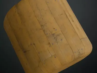 Aged Yellow Pine Floorboards with Iron Nails PBR Texture