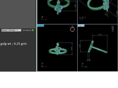 Diamond Ring For Women 3d Print Model 3D print model 53