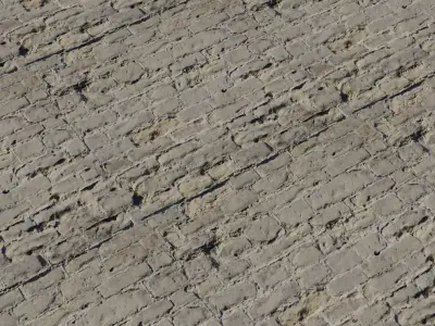 Dust Caked Plastered Brick Wall PBR Texture Texture