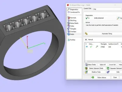 gents diamond fashion ring  3D print model