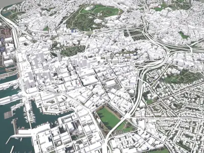 Cityscape Auckland Central New Zealand 3D model