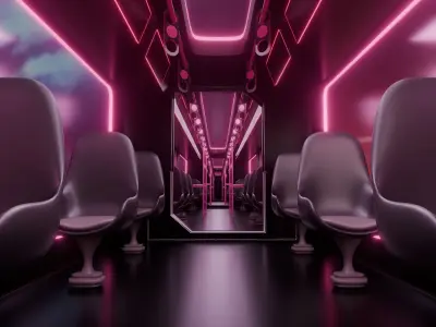 Sci-Fi Metro Train Low-poly 3D model