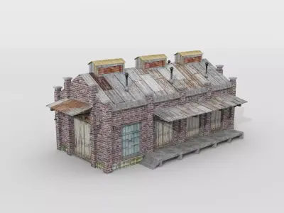 Old brick warehouse 3D model