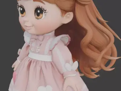 Romantic Valentine s Toy Doll 3D model