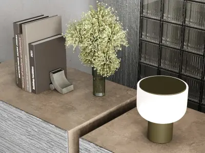 Reception Desk and Glass block Reception 3D model