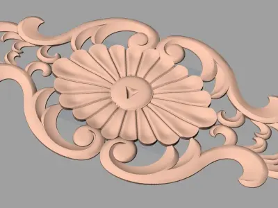 Door flower 3D relief STL Model for CNC woodworking carving E265 3D model