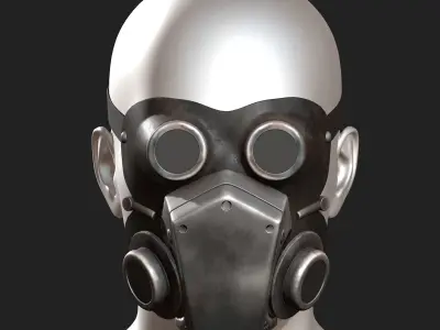 Helmet mask protection futuristic technology fantasy  Low-poly 3D model